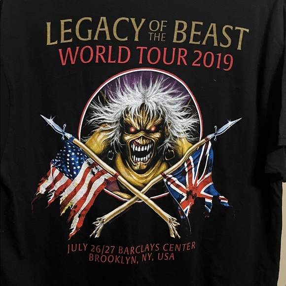Black Iron Maiden 2019 Legacy of the Beast Tour Large Shirt - Picture 3 of 5
